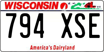 WI license plate 794XSE