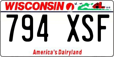 WI license plate 794XSF