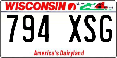 WI license plate 794XSG