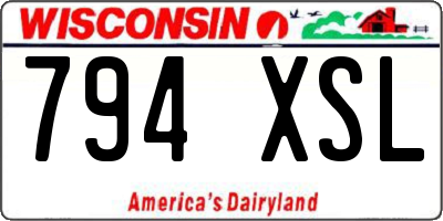 WI license plate 794XSL
