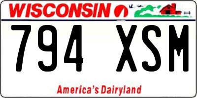WI license plate 794XSM