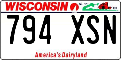 WI license plate 794XSN