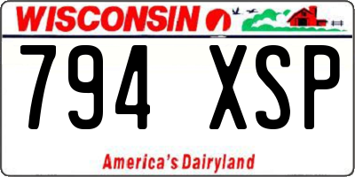 WI license plate 794XSP