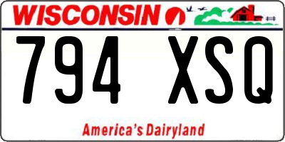 WI license plate 794XSQ