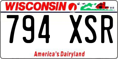 WI license plate 794XSR