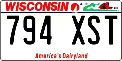 WI license plate 794XST