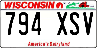 WI license plate 794XSV