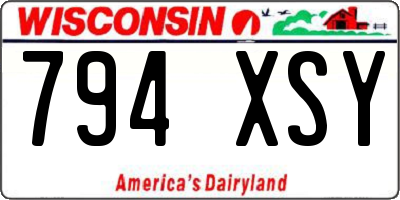 WI license plate 794XSY