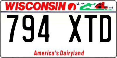 WI license plate 794XTD