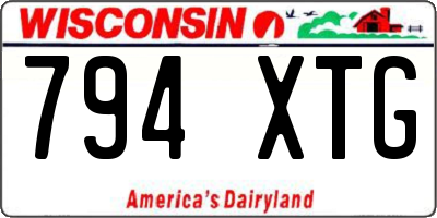 WI license plate 794XTG