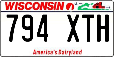 WI license plate 794XTH