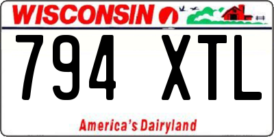WI license plate 794XTL