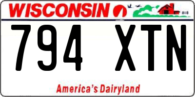 WI license plate 794XTN