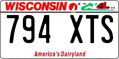 WI license plate 794XTS