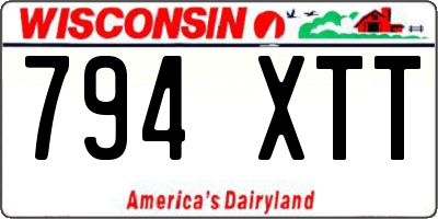 WI license plate 794XTT