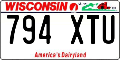 WI license plate 794XTU