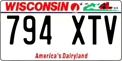WI license plate 794XTV