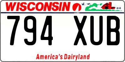 WI license plate 794XUB