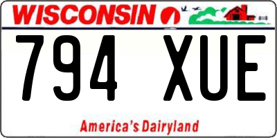 WI license plate 794XUE