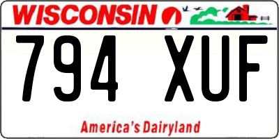 WI license plate 794XUF