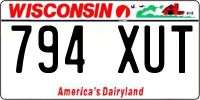 WI license plate 794XUT
