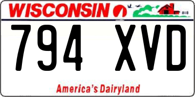 WI license plate 794XVD
