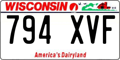 WI license plate 794XVF