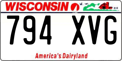 WI license plate 794XVG