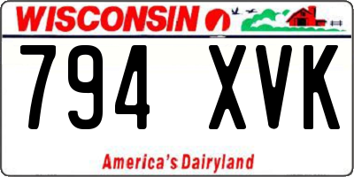 WI license plate 794XVK