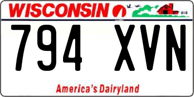 WI license plate 794XVN
