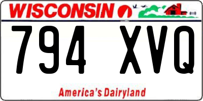 WI license plate 794XVQ