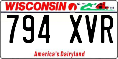 WI license plate 794XVR
