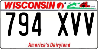 WI license plate 794XVV