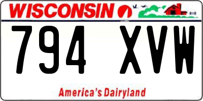 WI license plate 794XVW