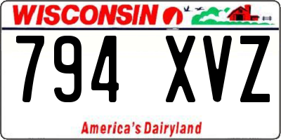 WI license plate 794XVZ