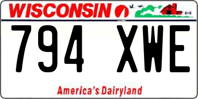 WI license plate 794XWE