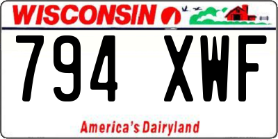 WI license plate 794XWF