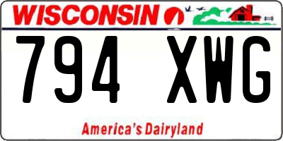 WI license plate 794XWG