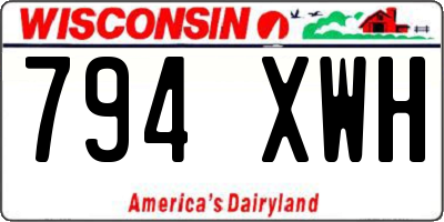 WI license plate 794XWH