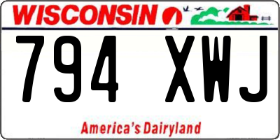 WI license plate 794XWJ