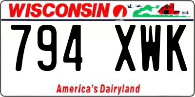 WI license plate 794XWK