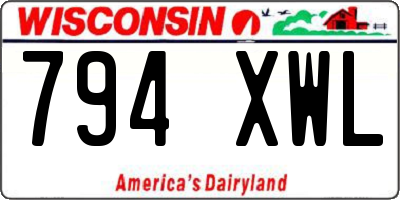 WI license plate 794XWL