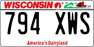 WI license plate 794XWS