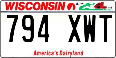 WI license plate 794XWT