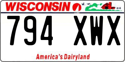 WI license plate 794XWX