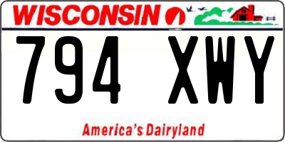 WI license plate 794XWY