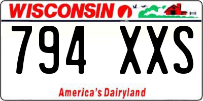 WI license plate 794XXS