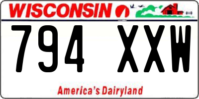 WI license plate 794XXW