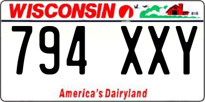 WI license plate 794XXY