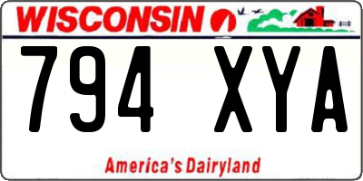 WI license plate 794XYA